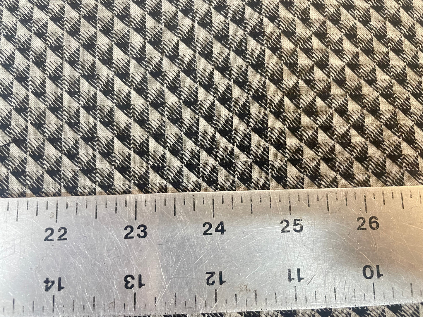 Italian Double-Sided Woven Cotton & Wool Blend - Geometric - Grey & Black