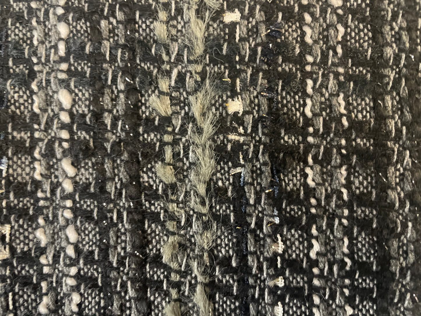 Woven Boucle Lurex Poly /Rayon - Black, Grey, White & Silver