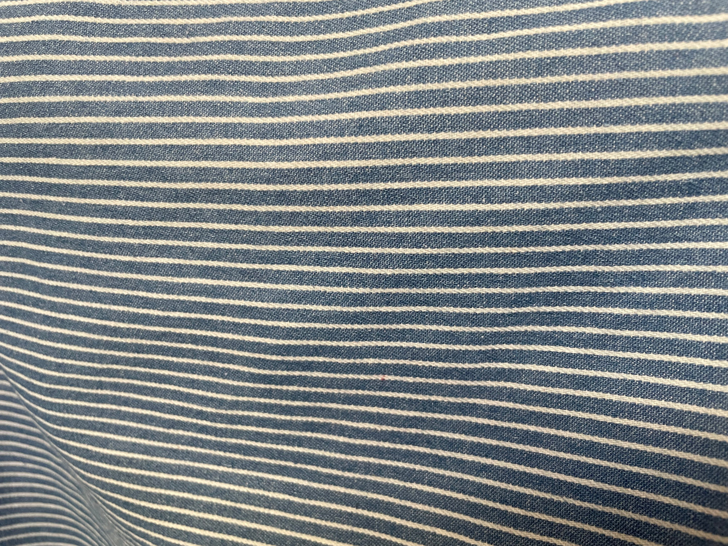 Wide Woven Stripe Cotton - Denim & Off-White
