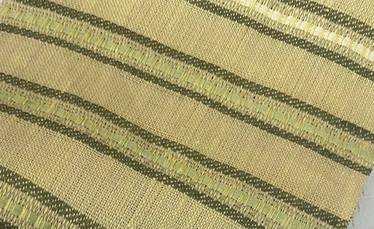 Linen Jacquard - Sandy Green Stripe