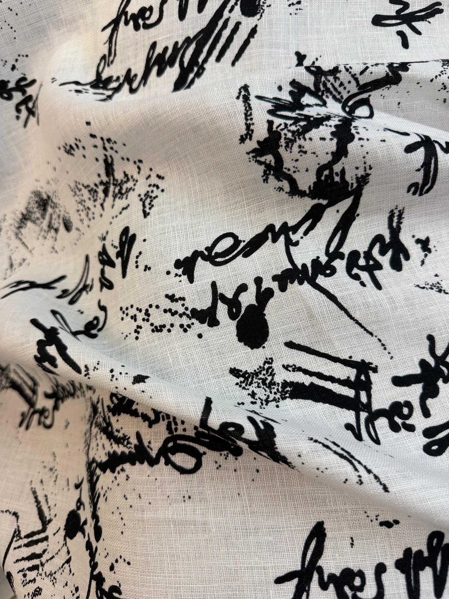 Linen - Calligraphy Print - Black & White