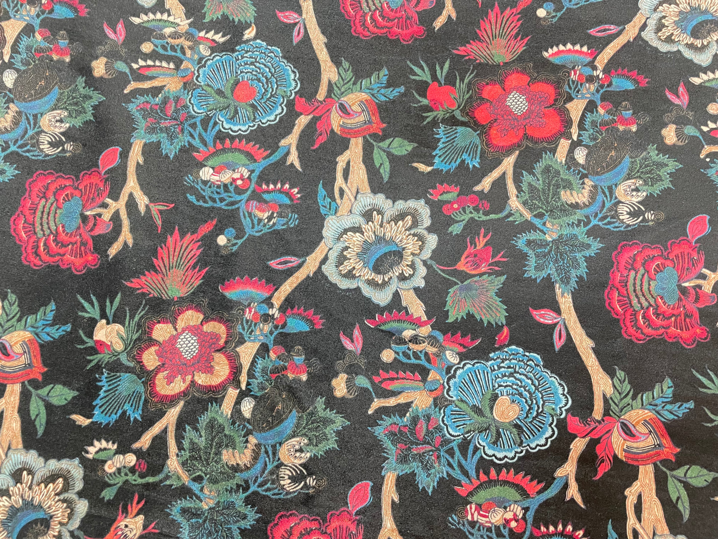Stretch Velvet Print - Japanese Floral