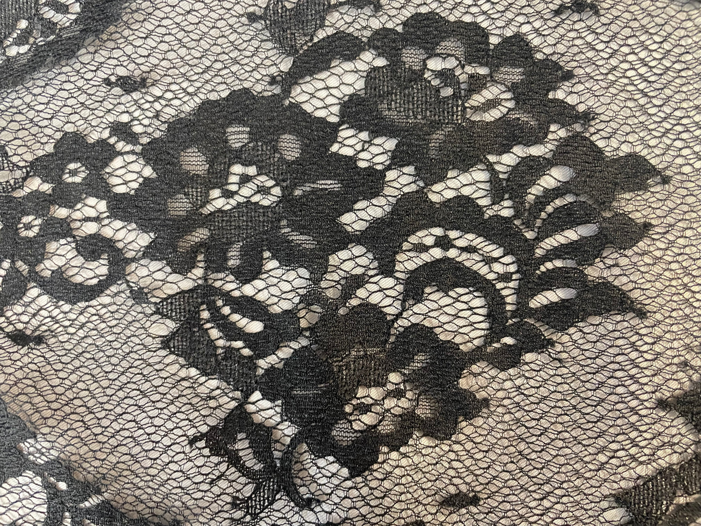 Delicate Stretch Floral Lace - Black