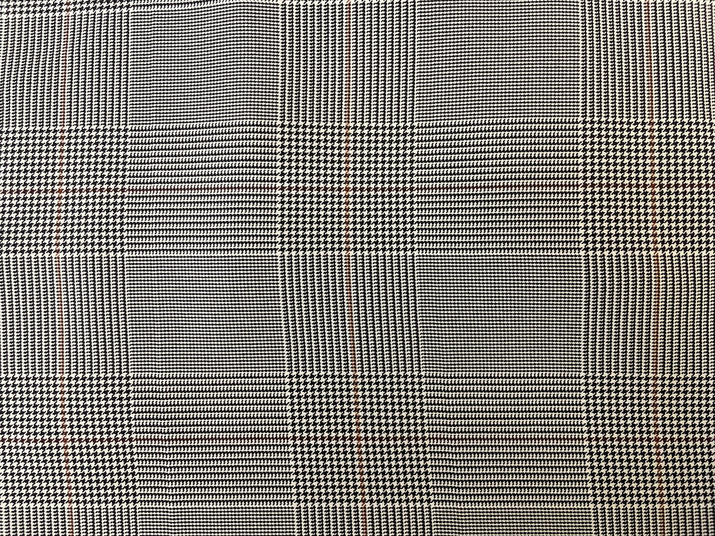 Poly Rayon Suiting - Black, White, Red
