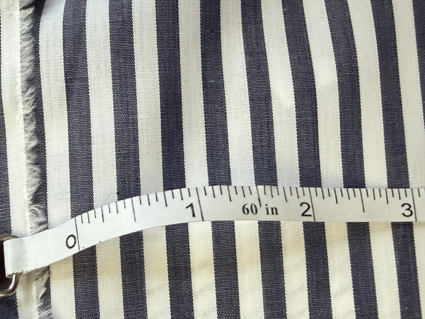 Striped Cotton Shirting - Denim Blue & White