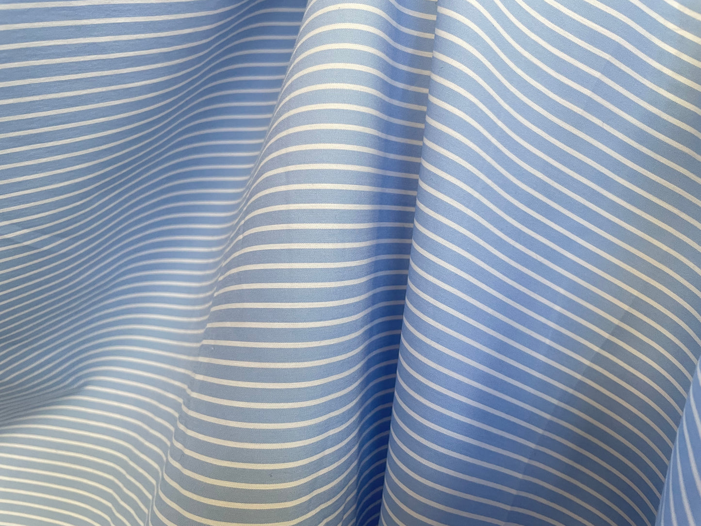 Stripe Cotton - Sky Blue & White
