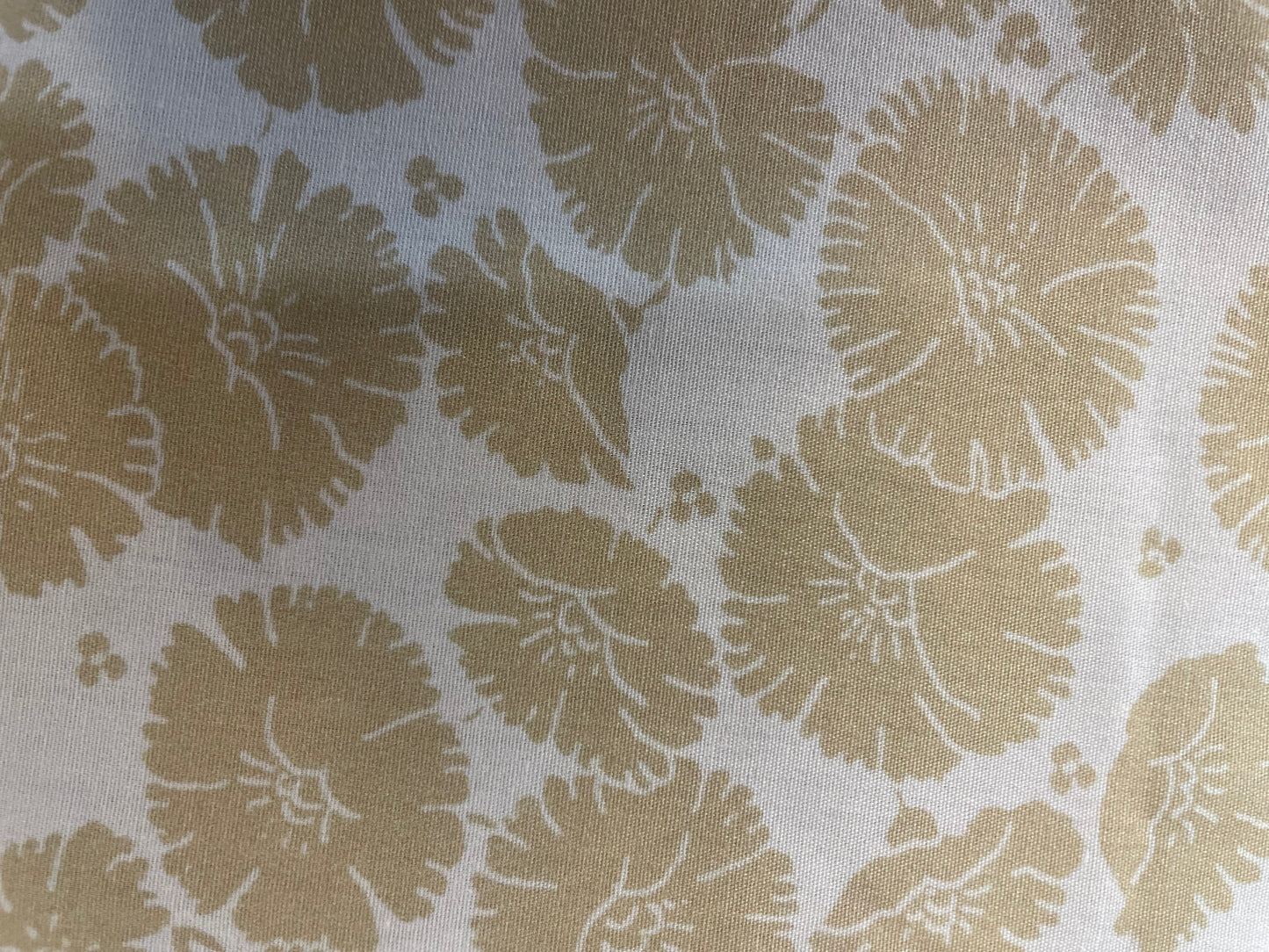 Printed Floral Cotton - Off-White & Beige