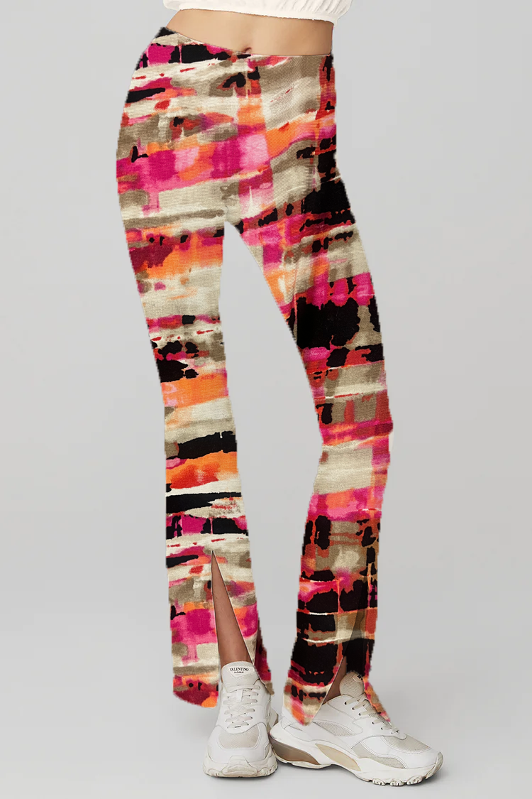 Abstract Stripe Print Rayon Jersey - Multicolor