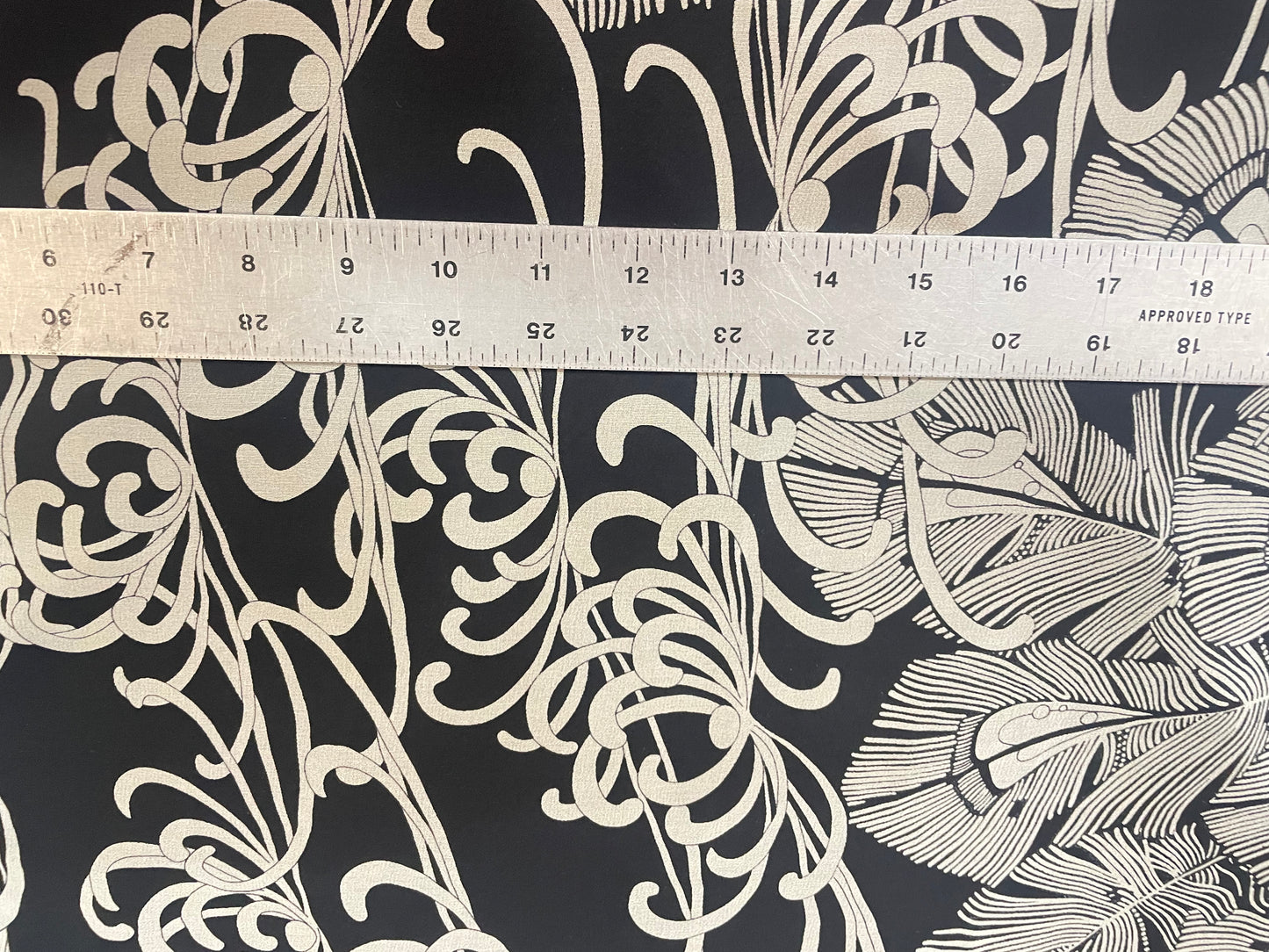 Nouveau Paisley Printed Silk Chiffon - Black & White