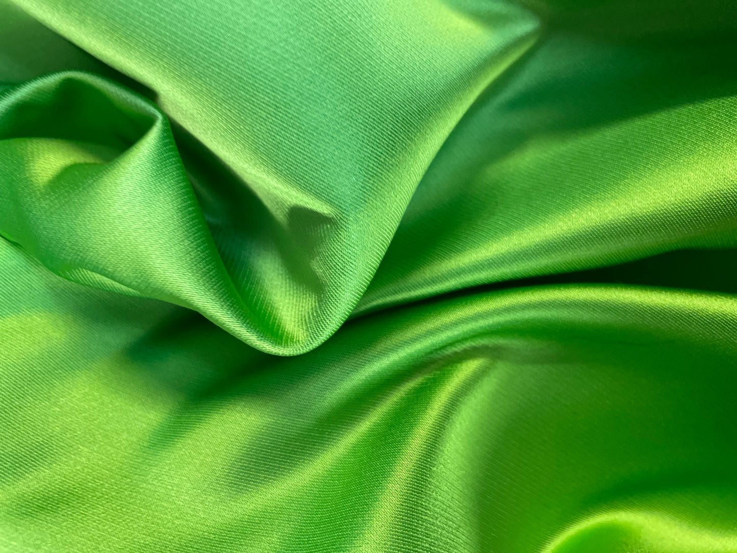 Italian Poly Zibeline Satin - Double Sided - Grass Green