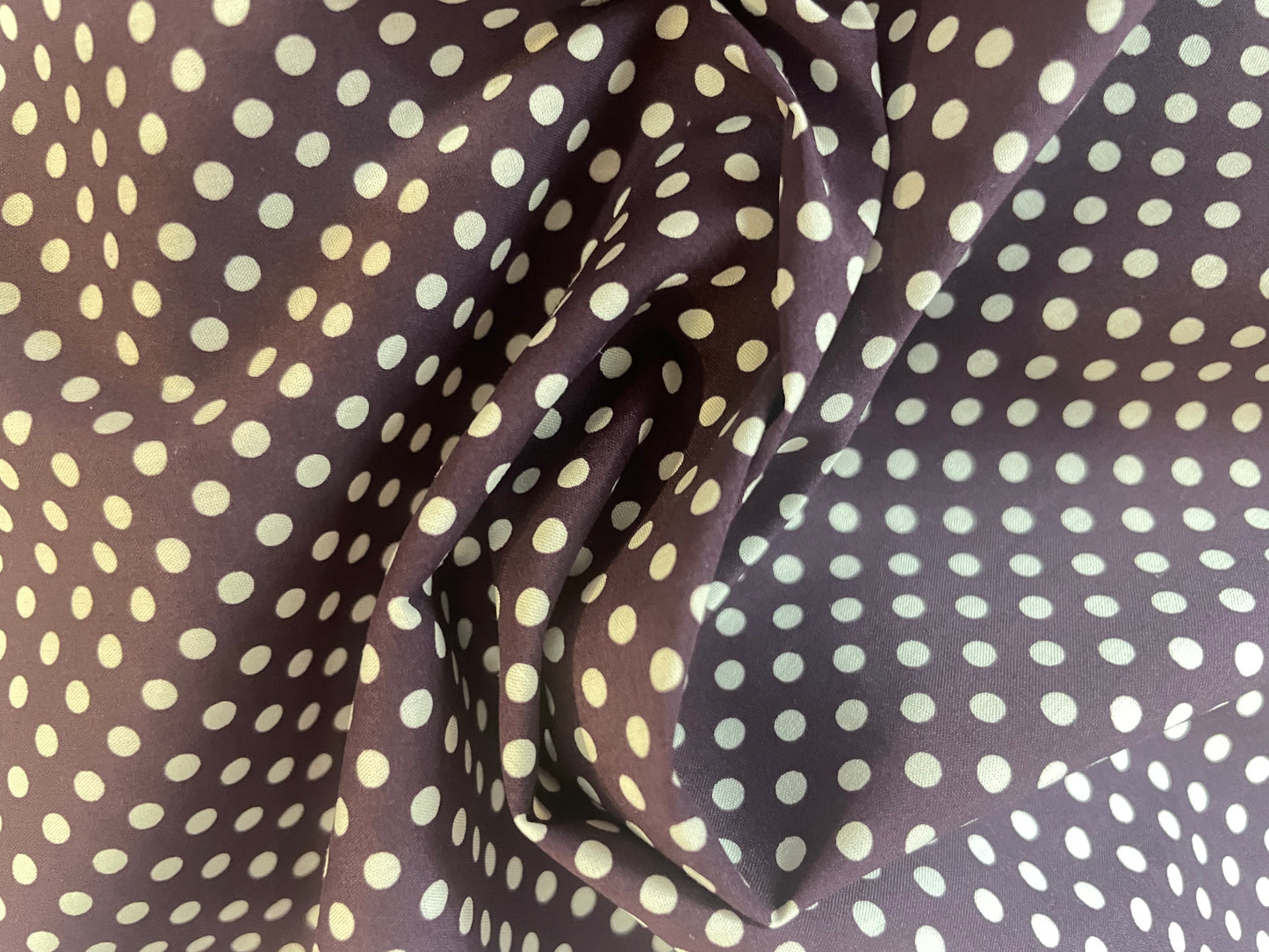 Italian Polka Dot Stretch Cotton - Purple & White