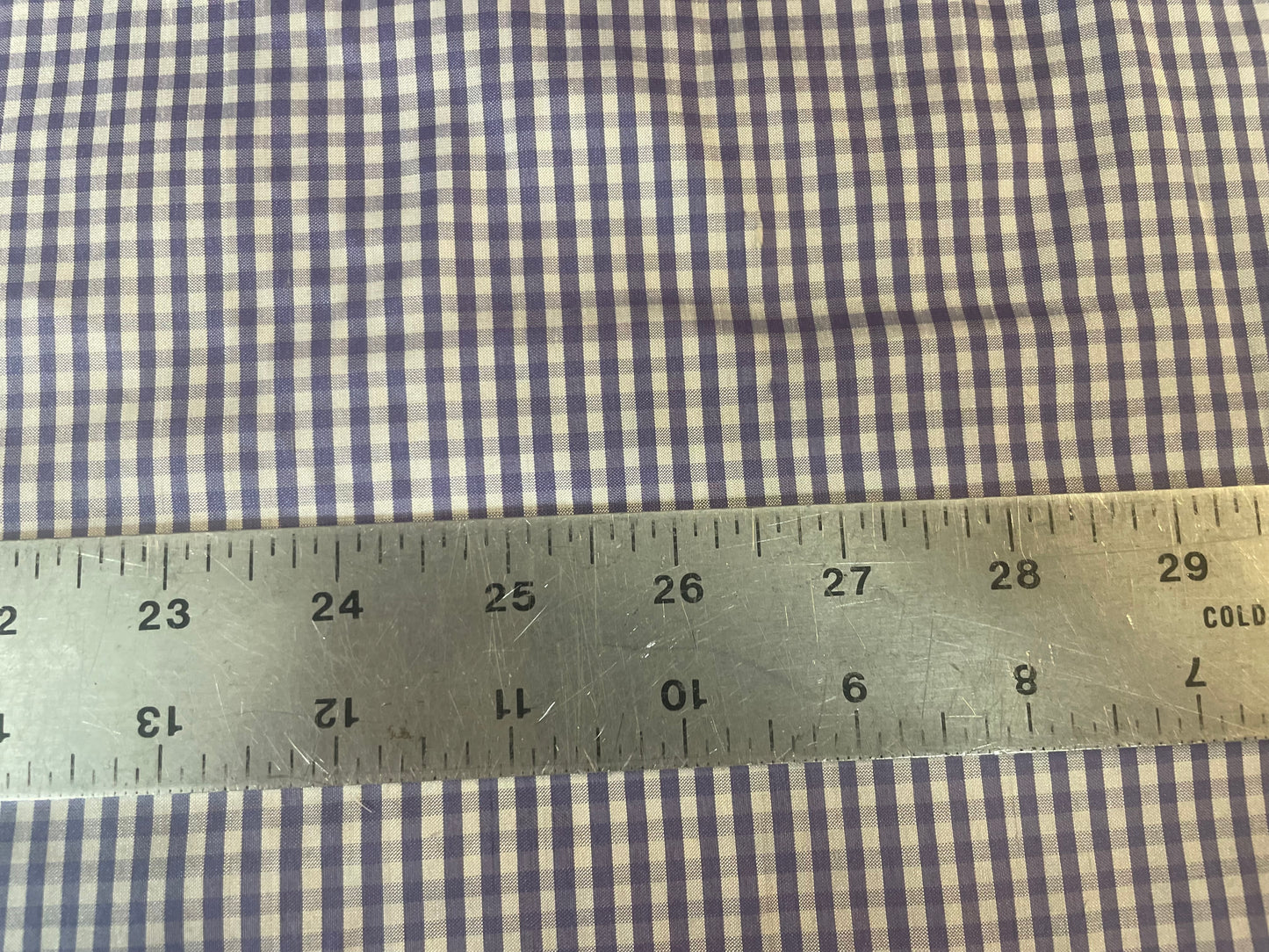 Gingham Printed Silk Taffeta - Purple & White