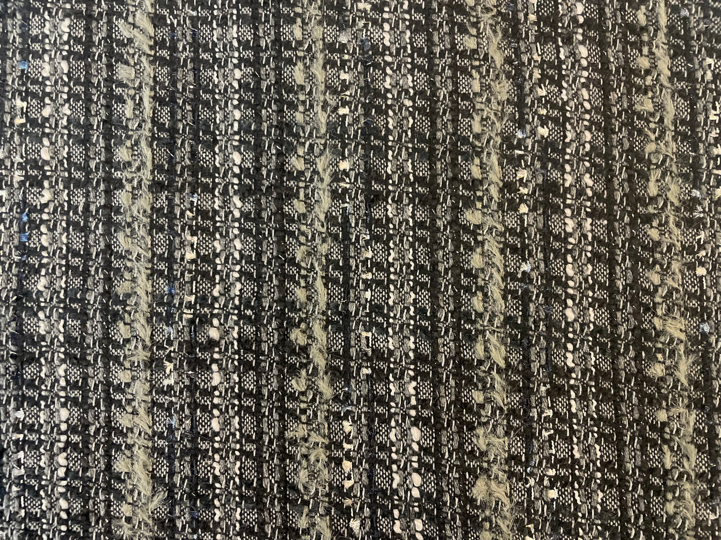 Woven Boucle Lurex Poly /Rayon - Black, Grey, White & Silver