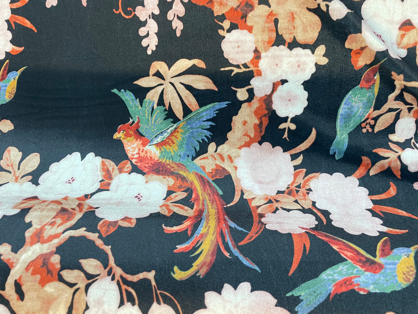 Stretch Velvet Print - Ornate Floral
