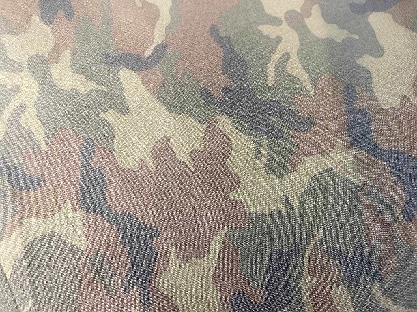 Stretch Cotton Twill Print - Faded Camouflage