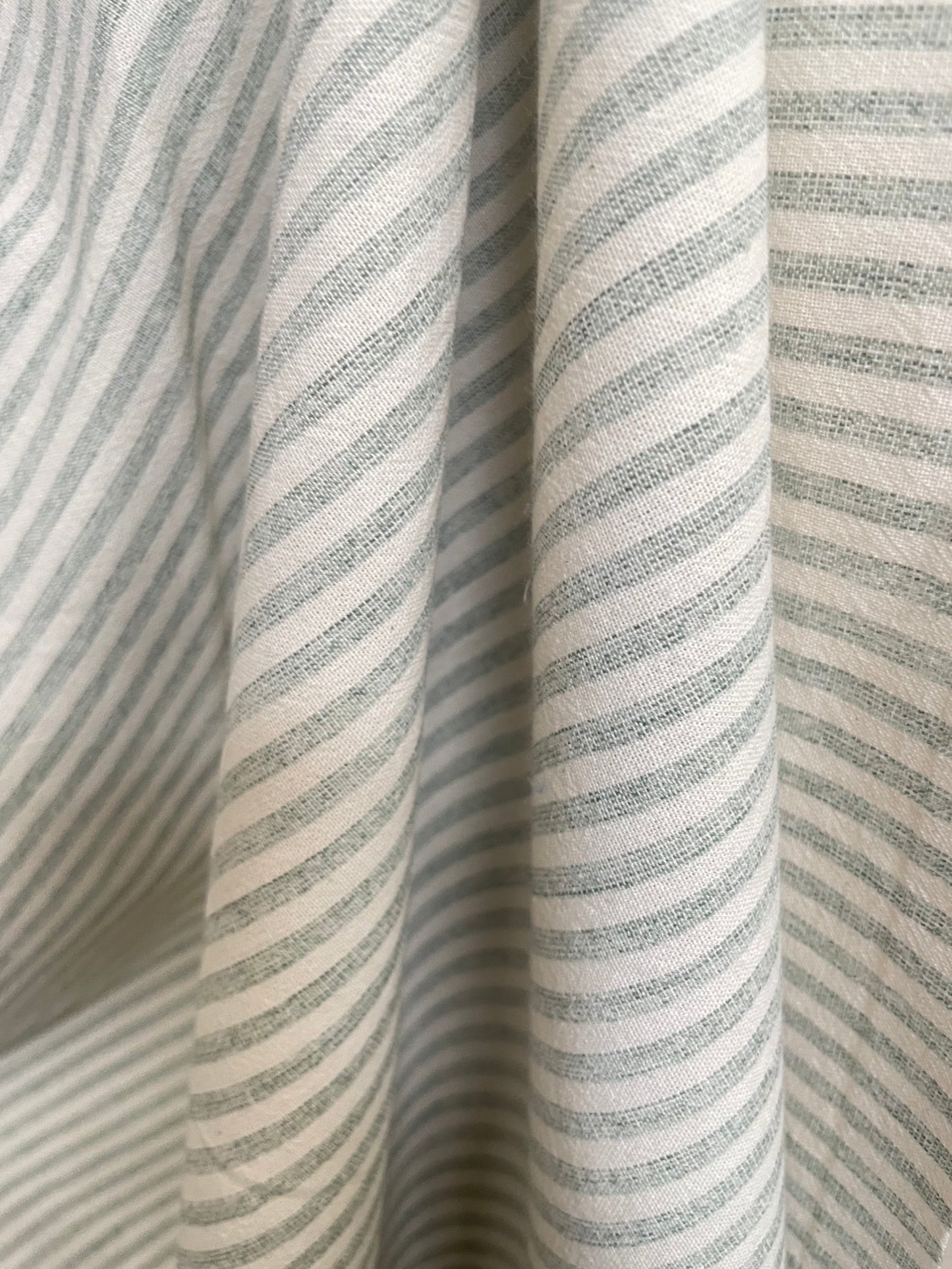 Stripe Cotton - Cream & Washed Green