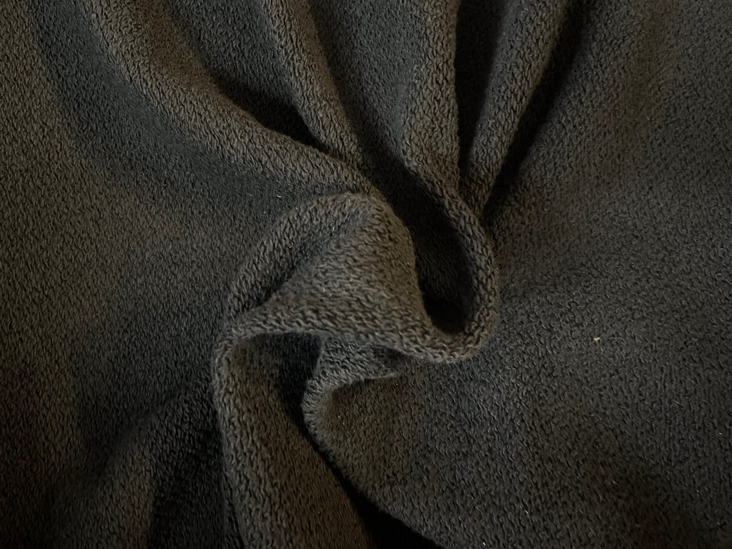 Wide Heavy Cotton French Terry - Jet Black