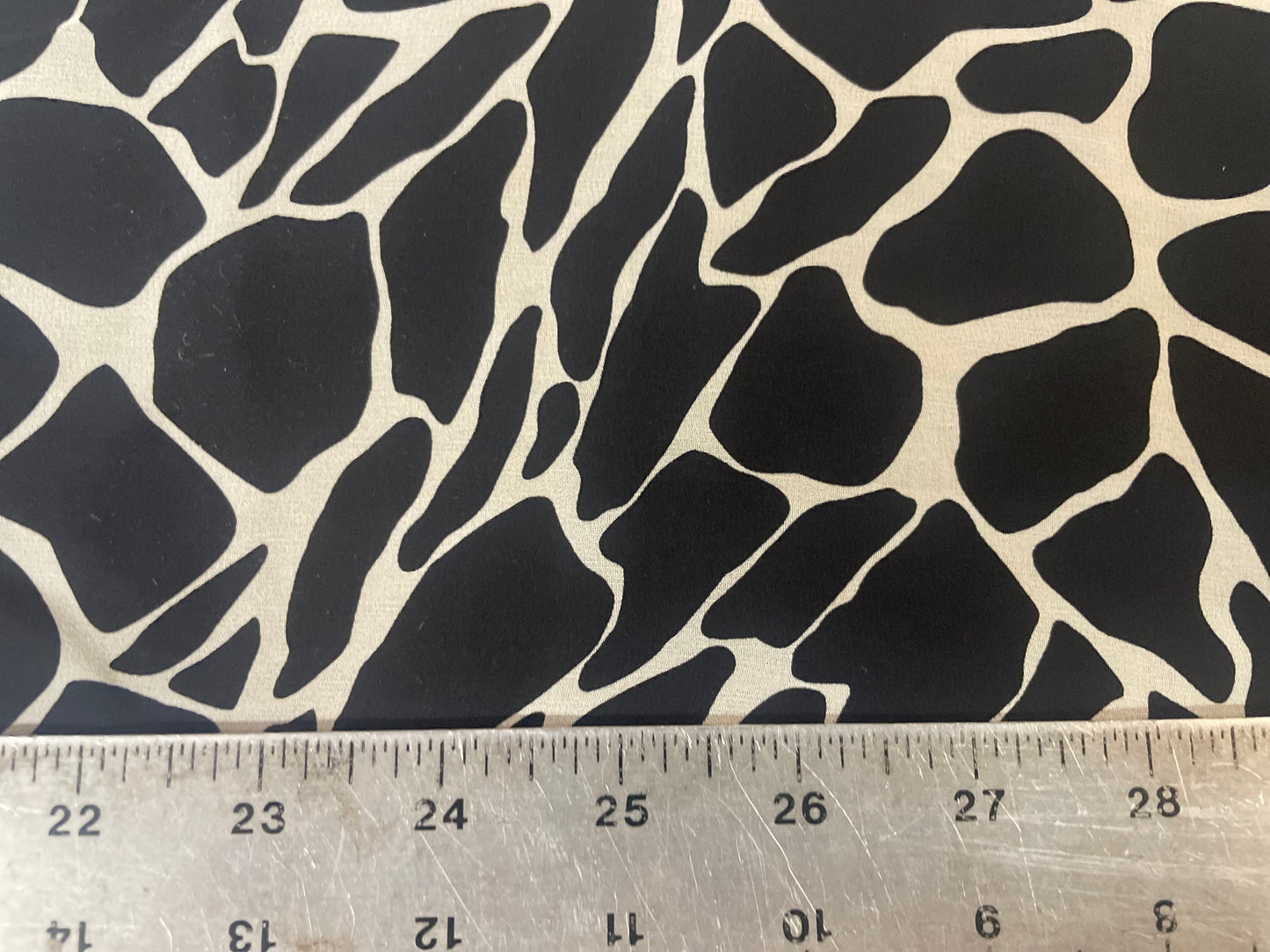 Abstract Printed Silk Chiffon - Black & White