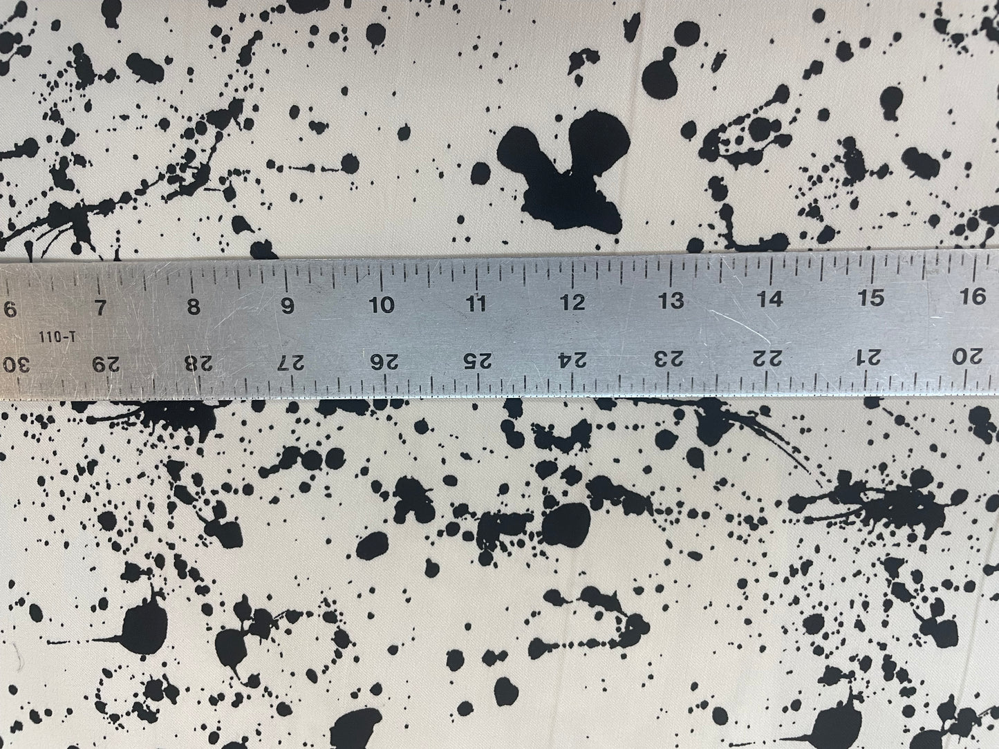 Twill Splatter Print Stretch Rayon Spandex - White & Black