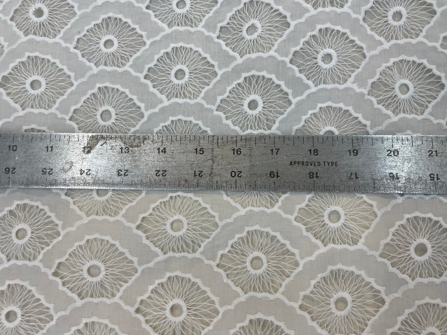 Eyelet Embroidered Lace Poly- White