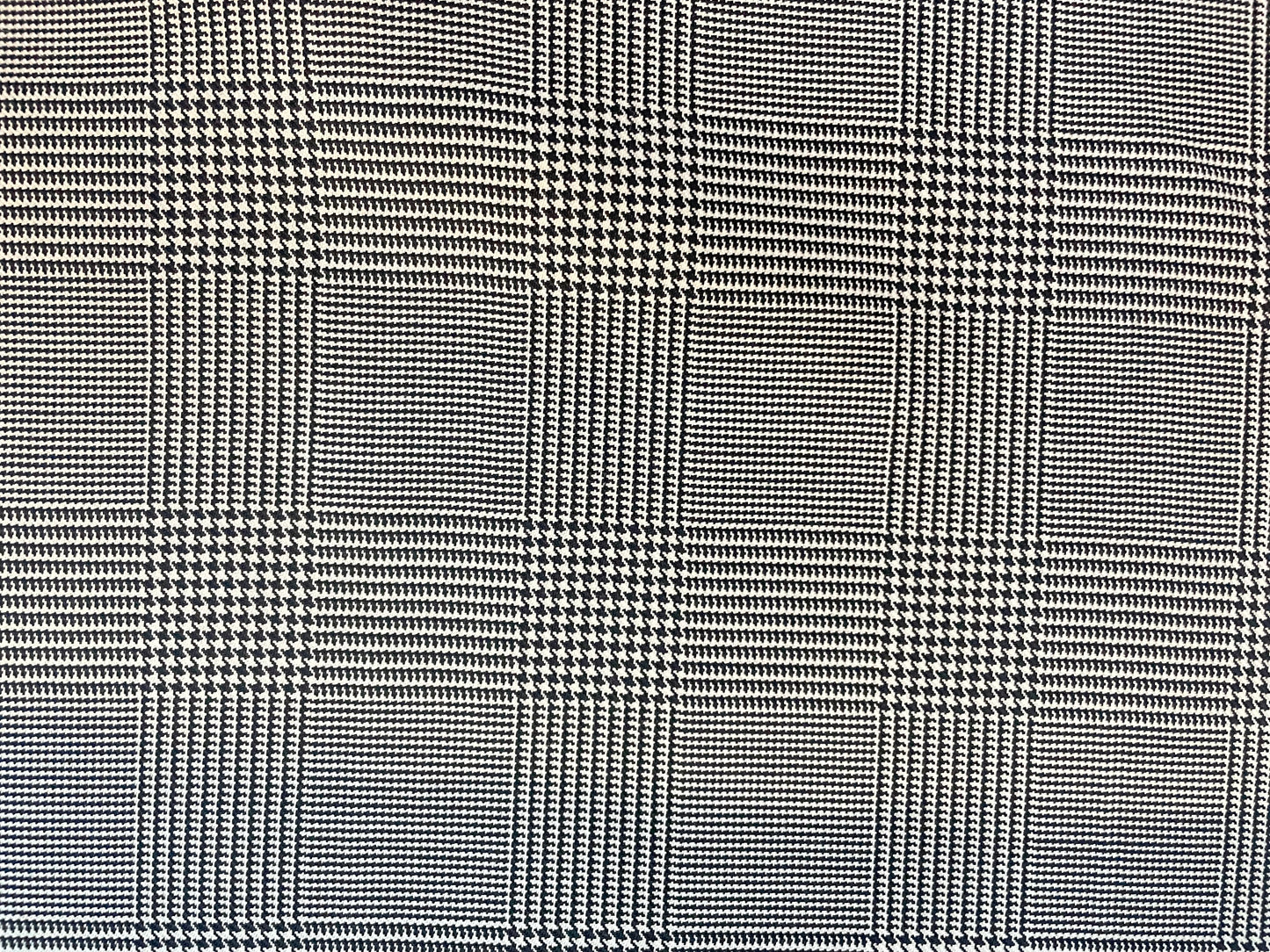Italian Plaid Wool Suiting - Black & White