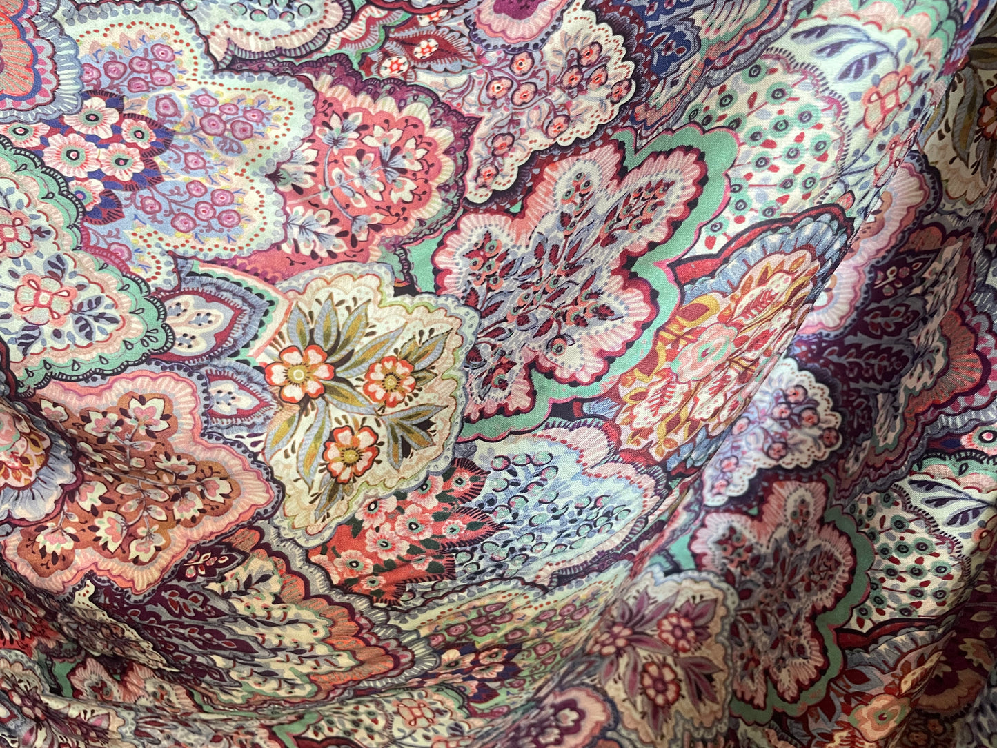 Spanish Stretch Rayon Satin Print - Multicolor Floral
