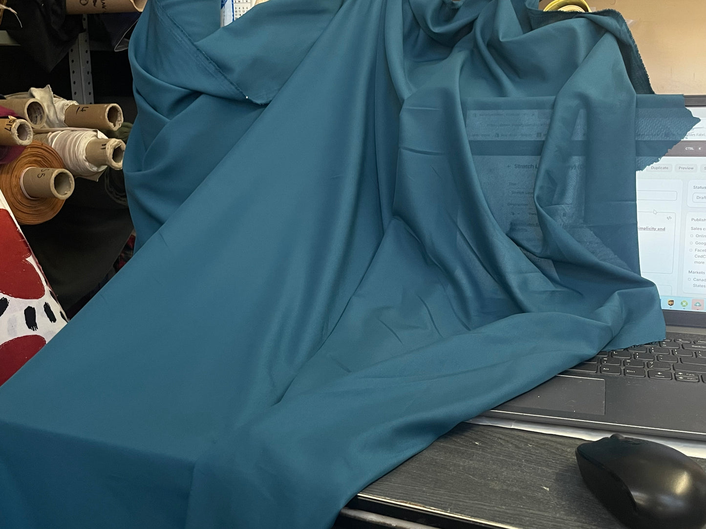 Stretch Lining - Blue Steel