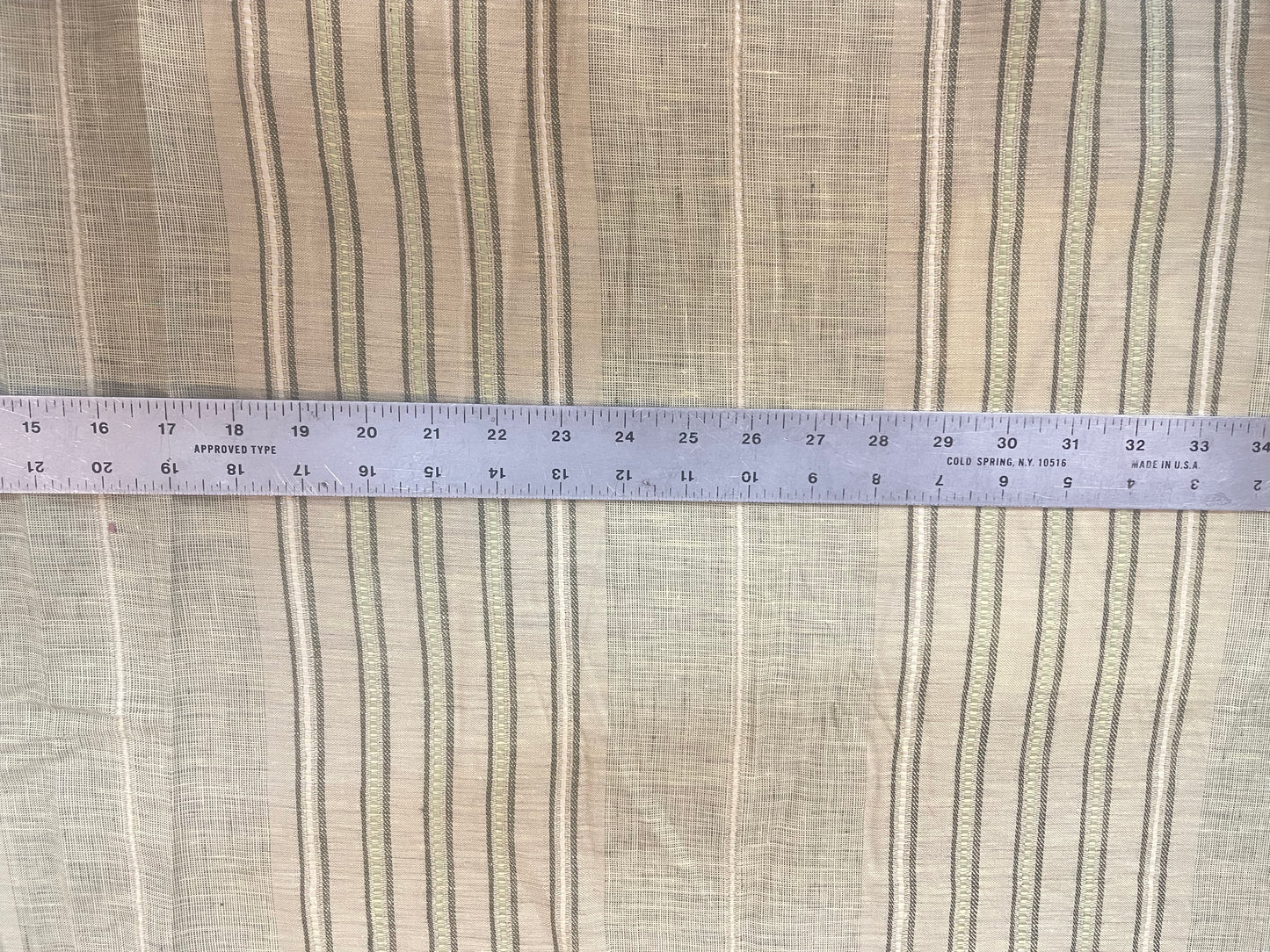 Linen Jacquard - Sandy Green Stripe