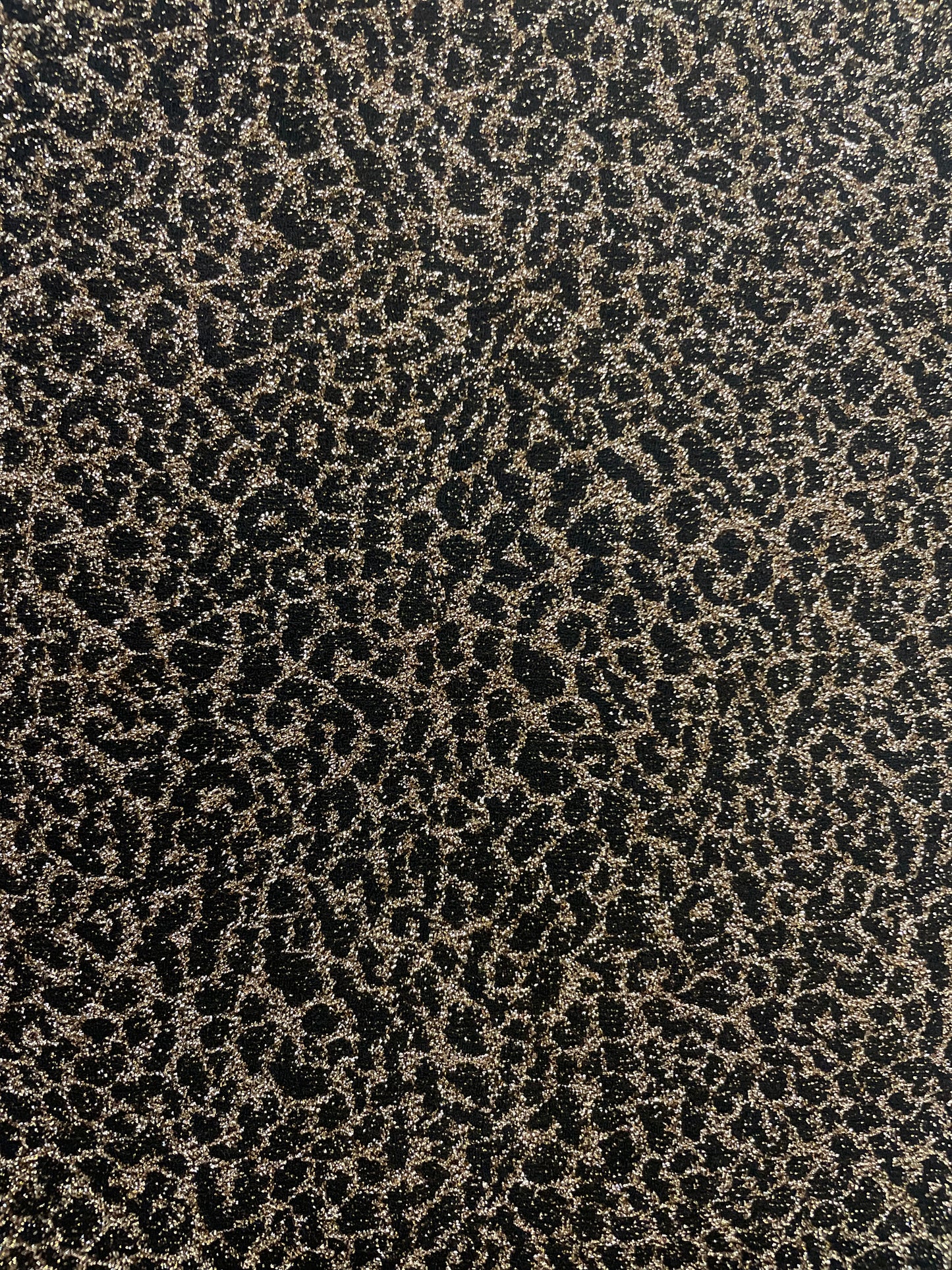 Metallic Glitter Jersey - Gold Cheetah