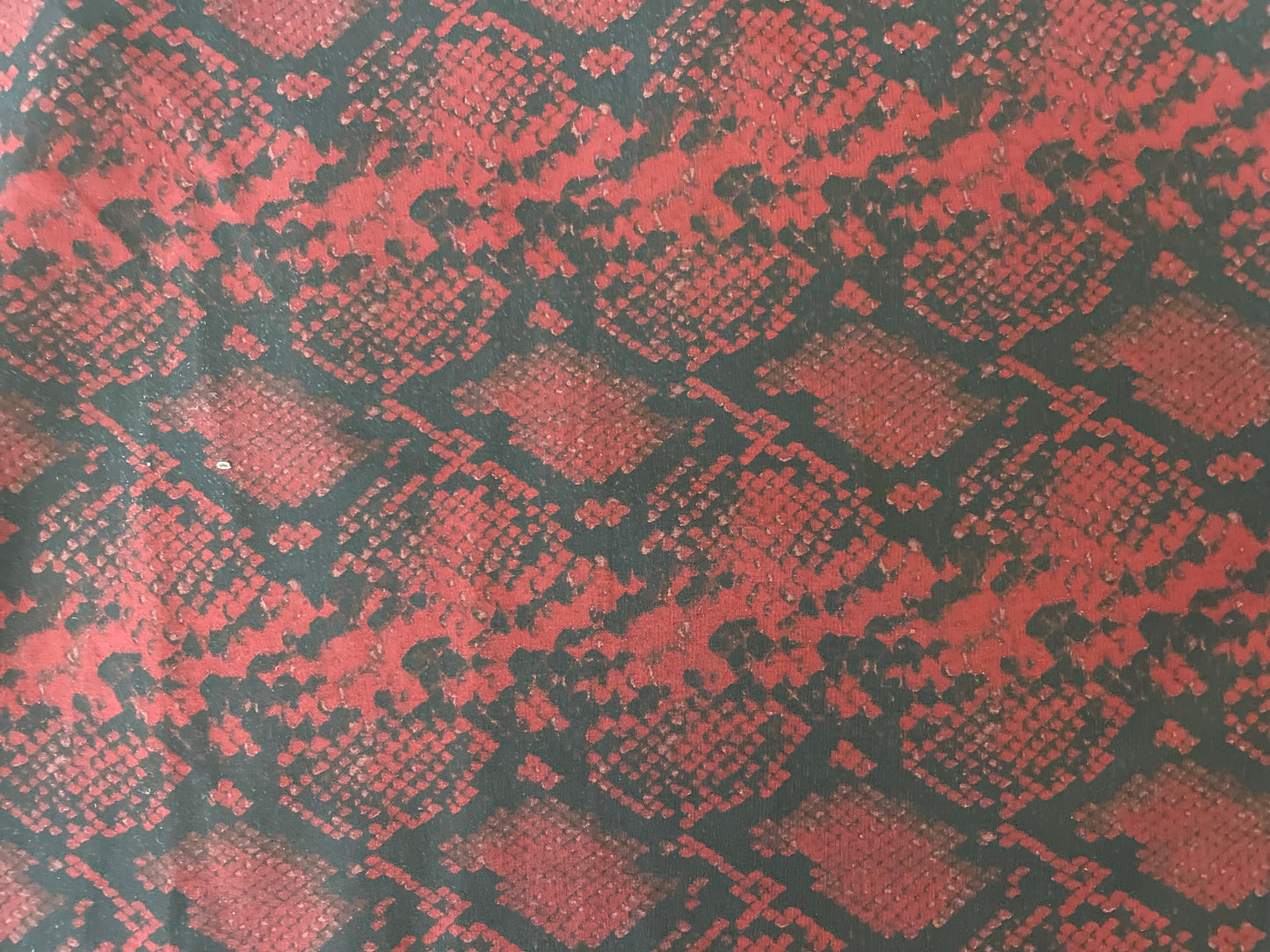 Snakeskin Printed Silk Chiffon - Red & Black