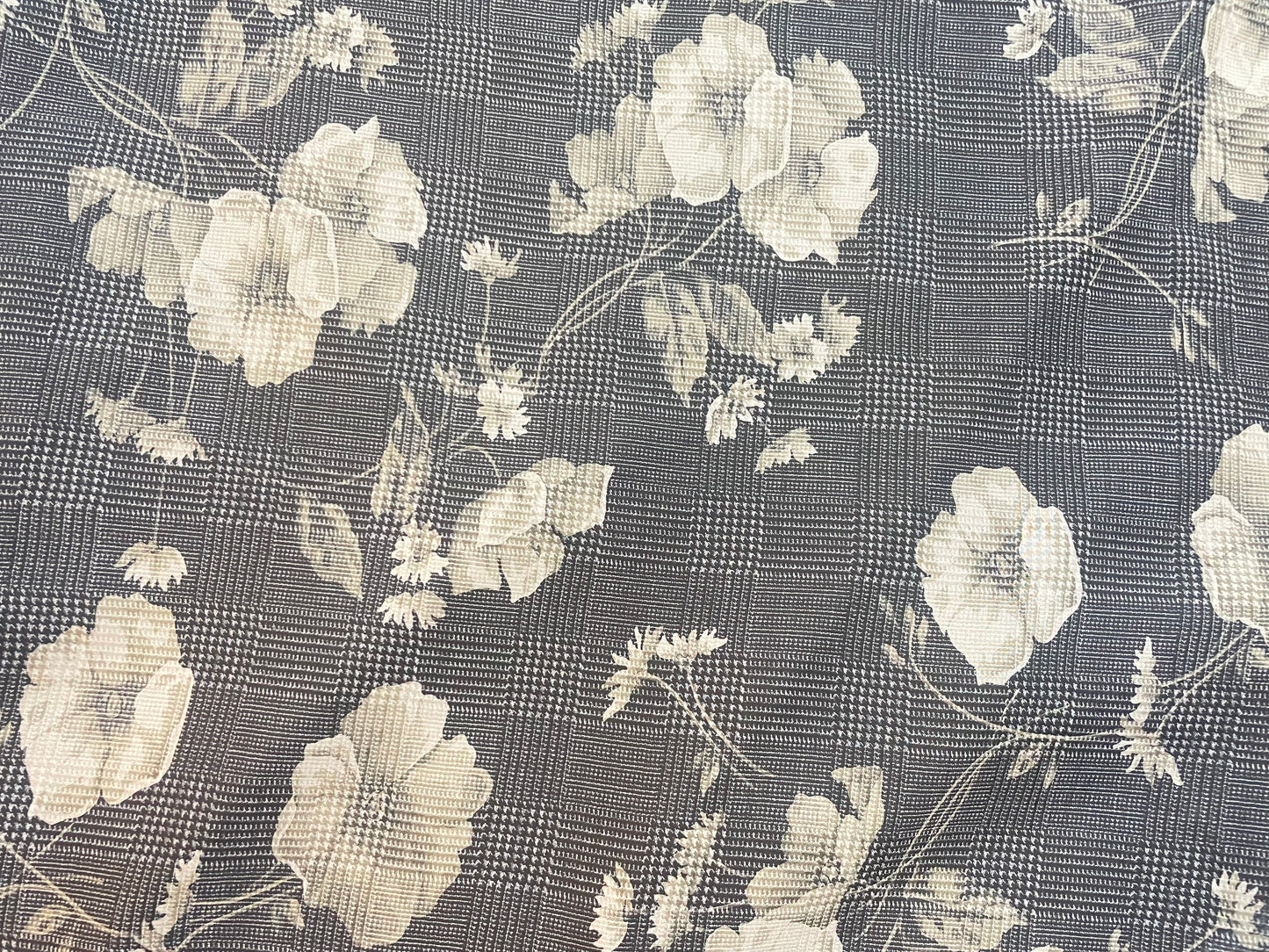 Italian Printed Poly Chiffon - Floral Plaid