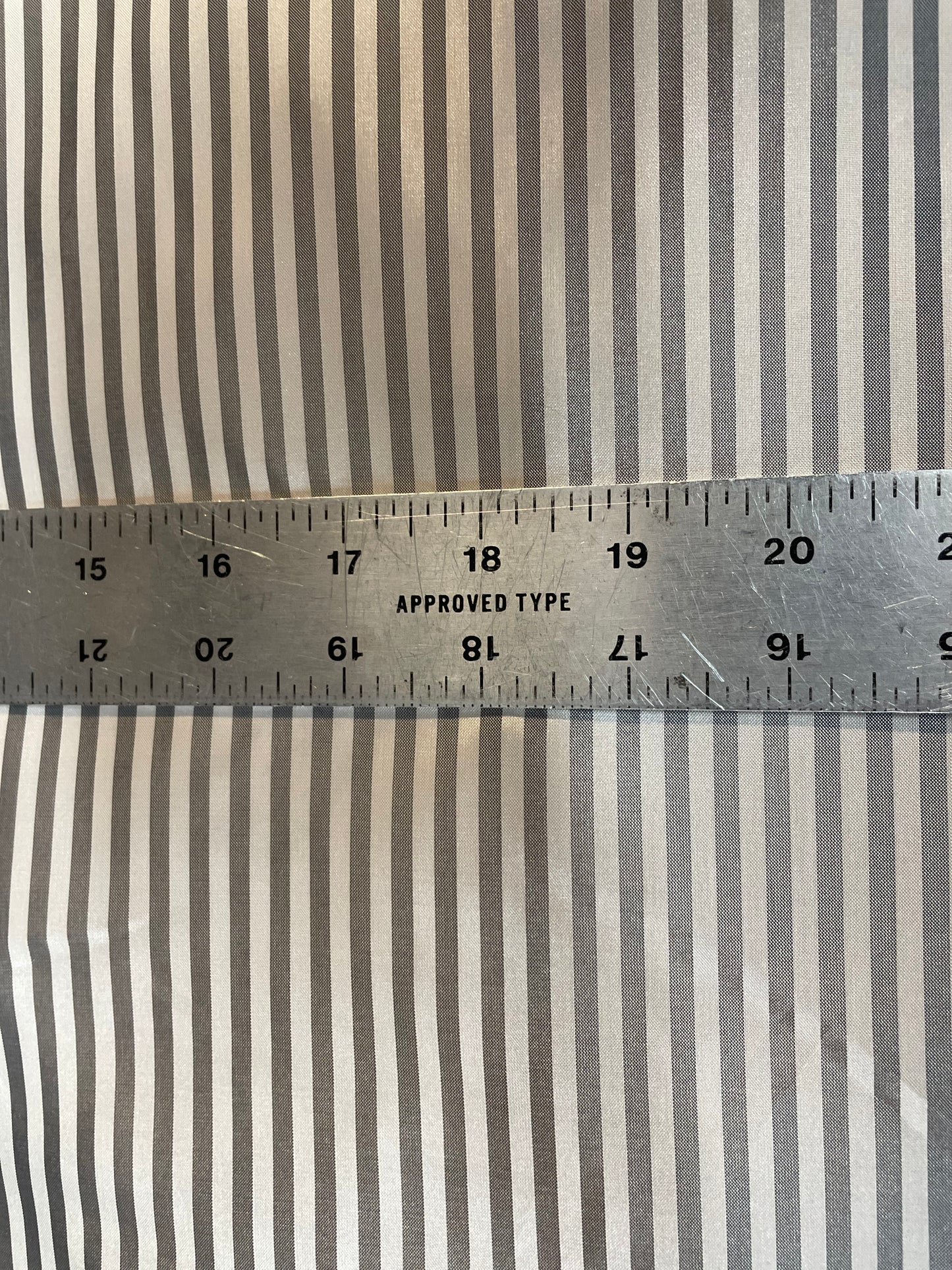 Japanese Large Stripe Print Poly Lining - Off-White & Grey