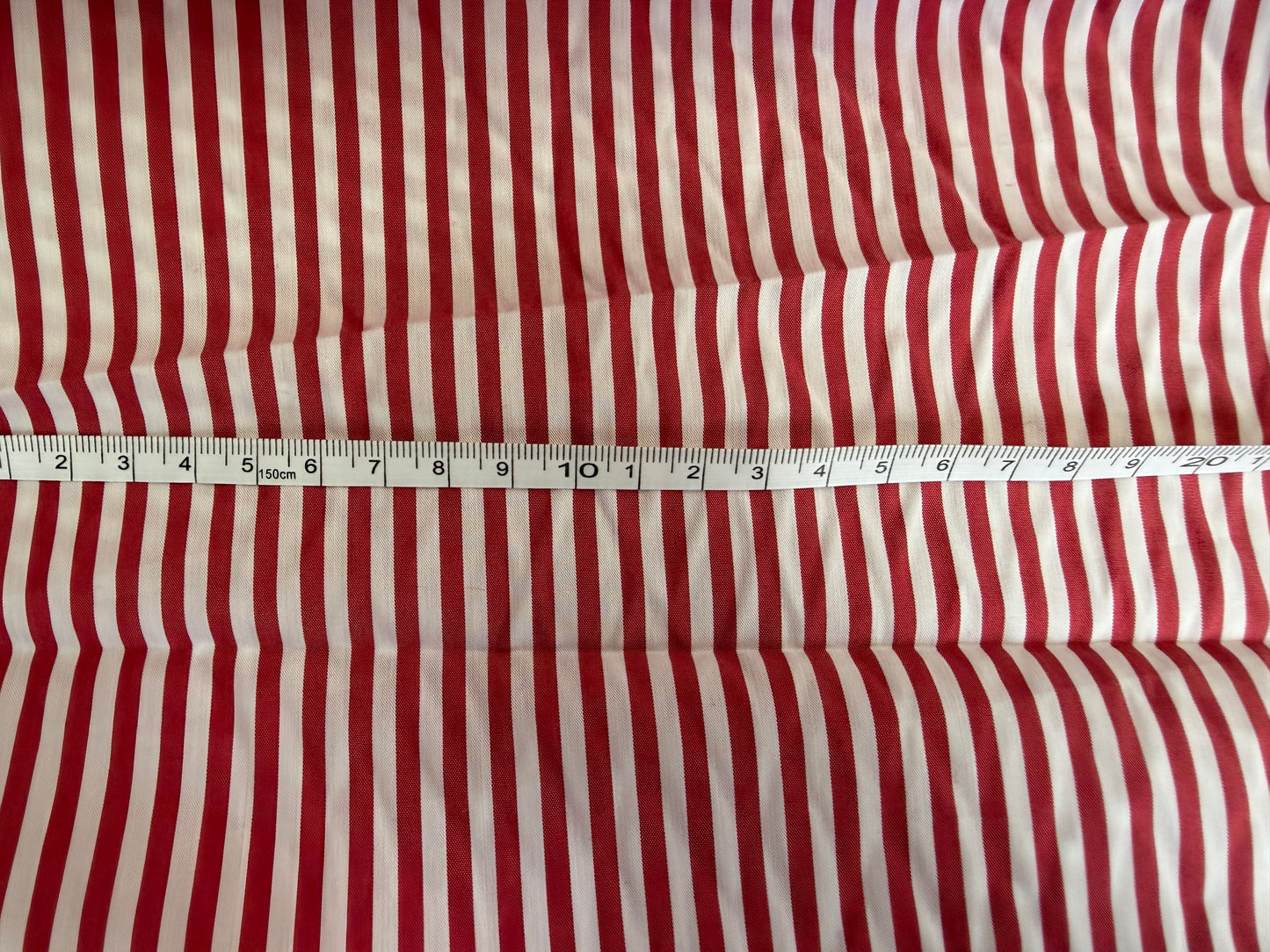 Striped Cotton Shirting - Red & White