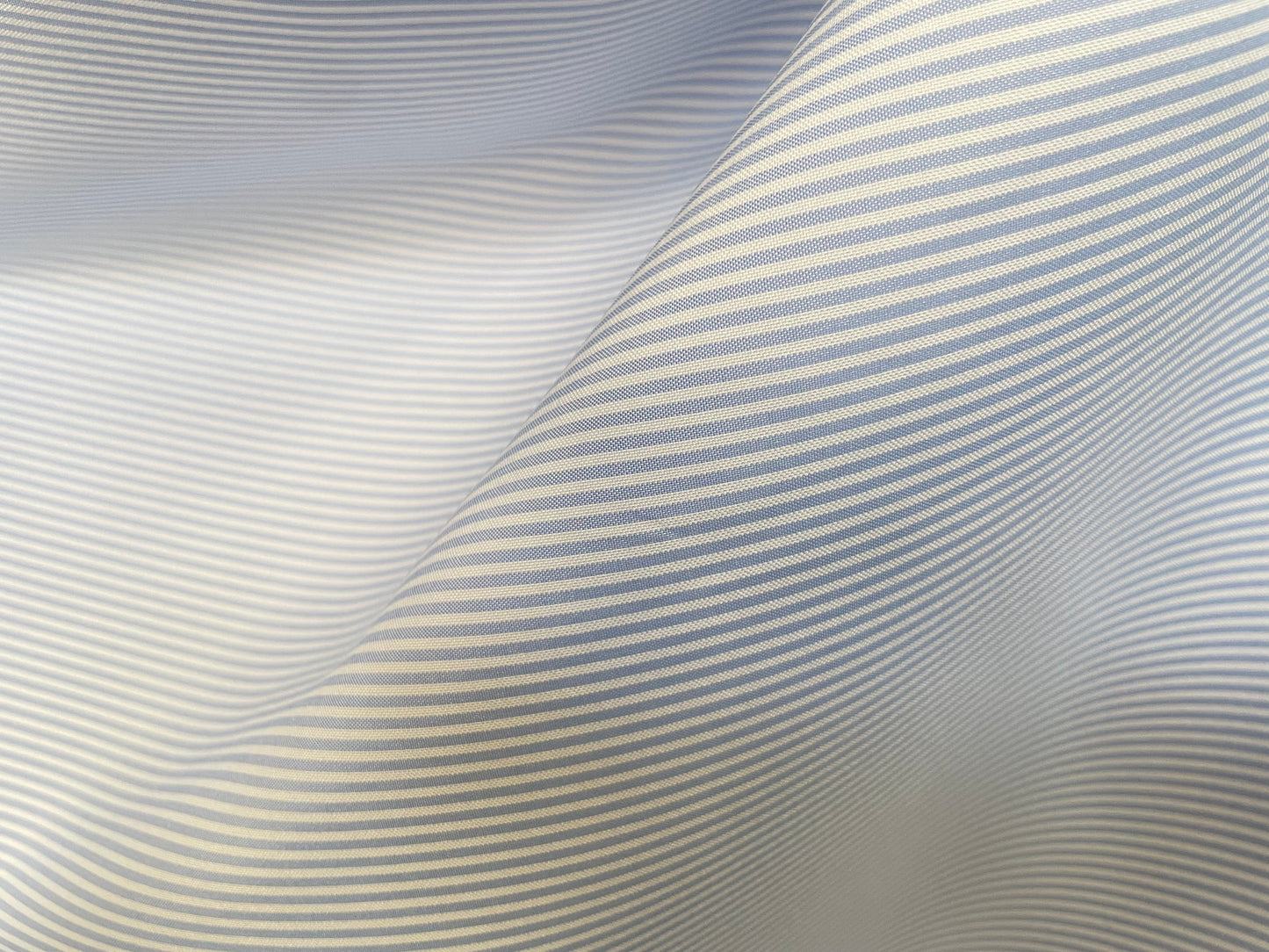Fused Stripe Cotton - Light Blue & Off-White