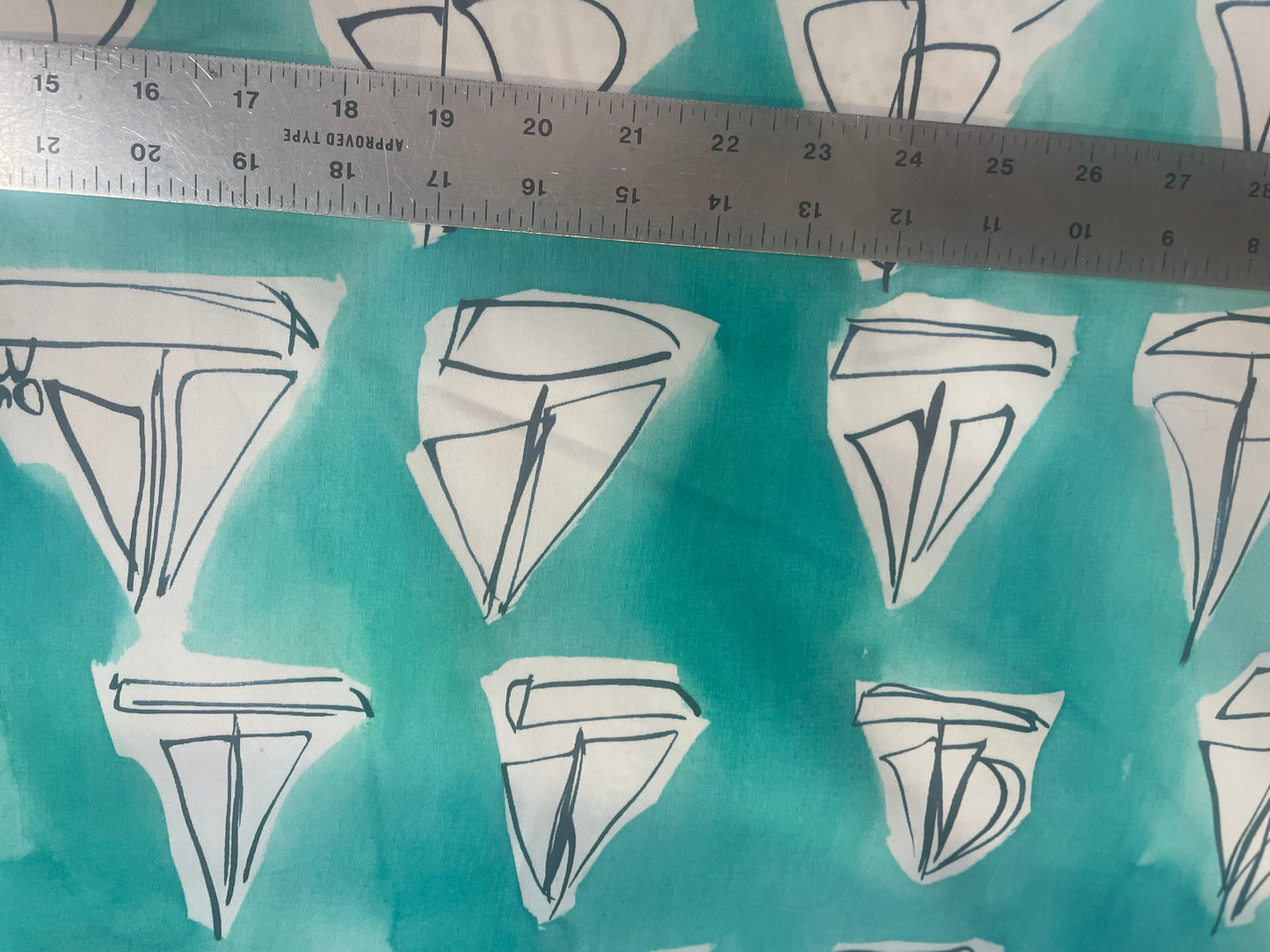 Cotton Sateen - Conversation Print - Watercolor Sailboat