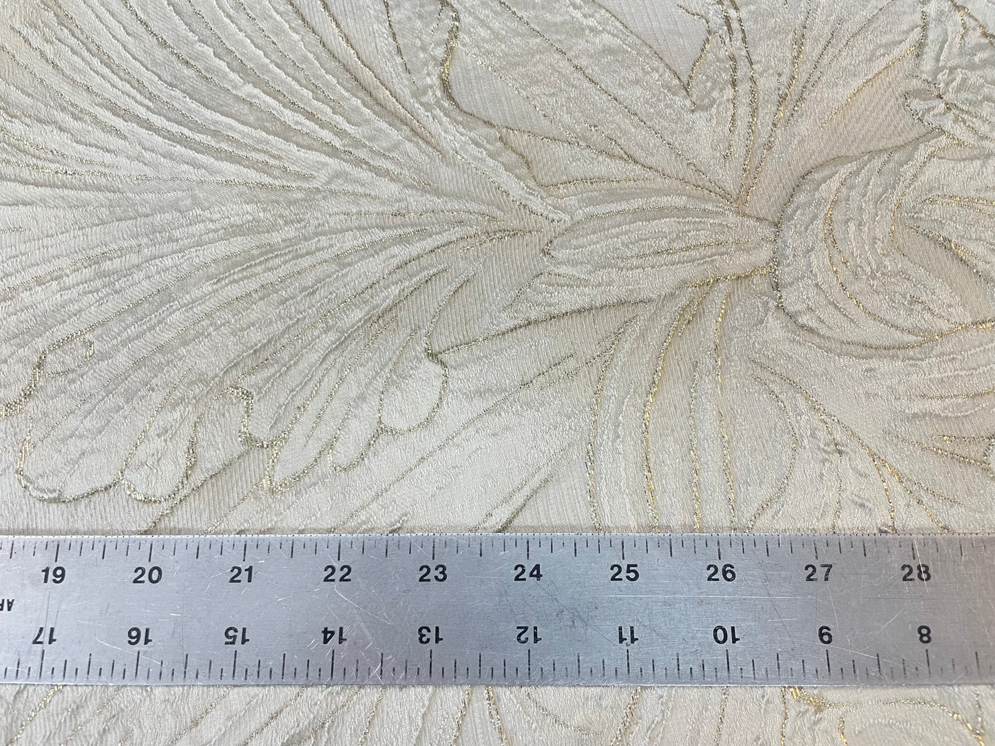 Designer Large Floral Brocade - Ivory & Gold