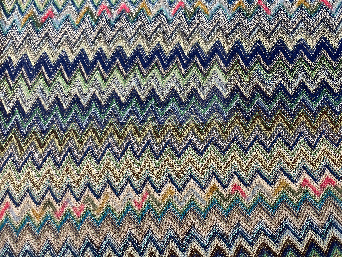 Chevron Poly Sweater Knit - Blue Multicolor
