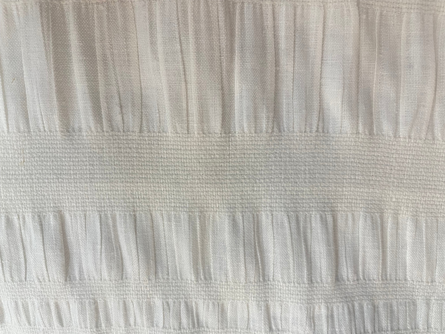 Designer Ruche Linen Crepe - Ivory White