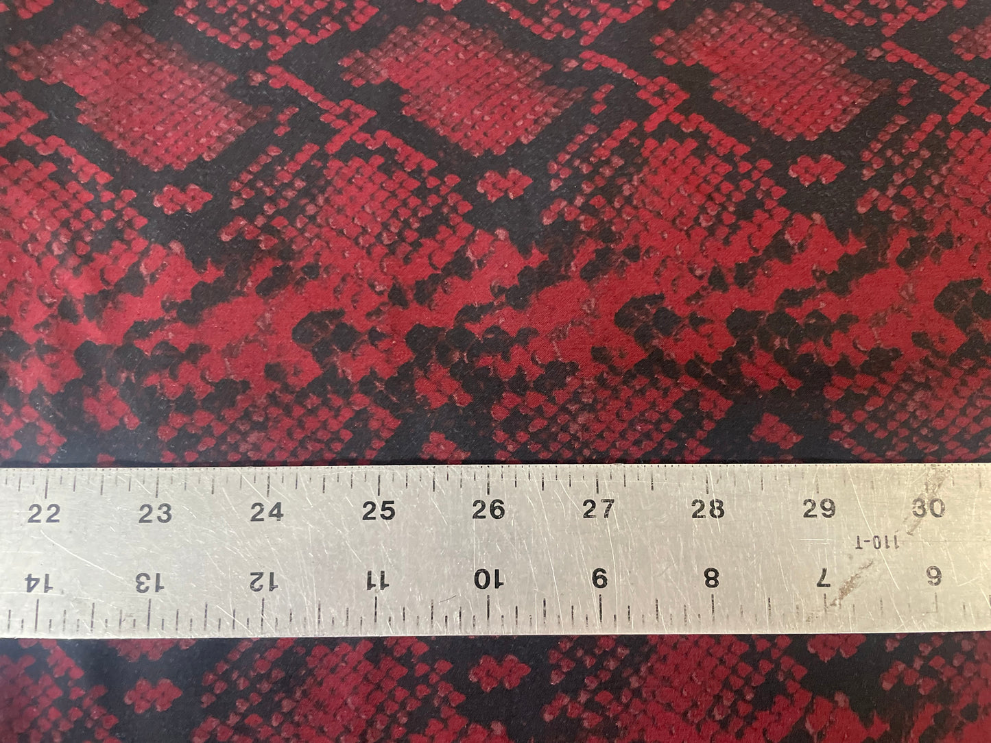 Snakeskin Printed Silk Chiffon - Red & Black
