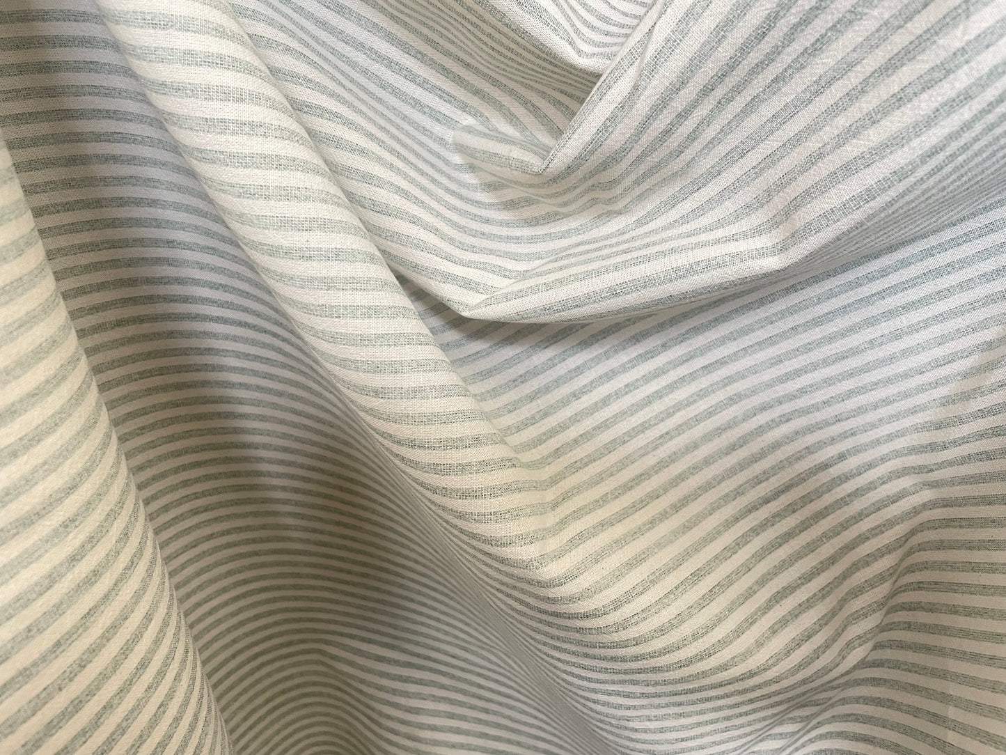 Stripe Cotton - Cream & Washed Green