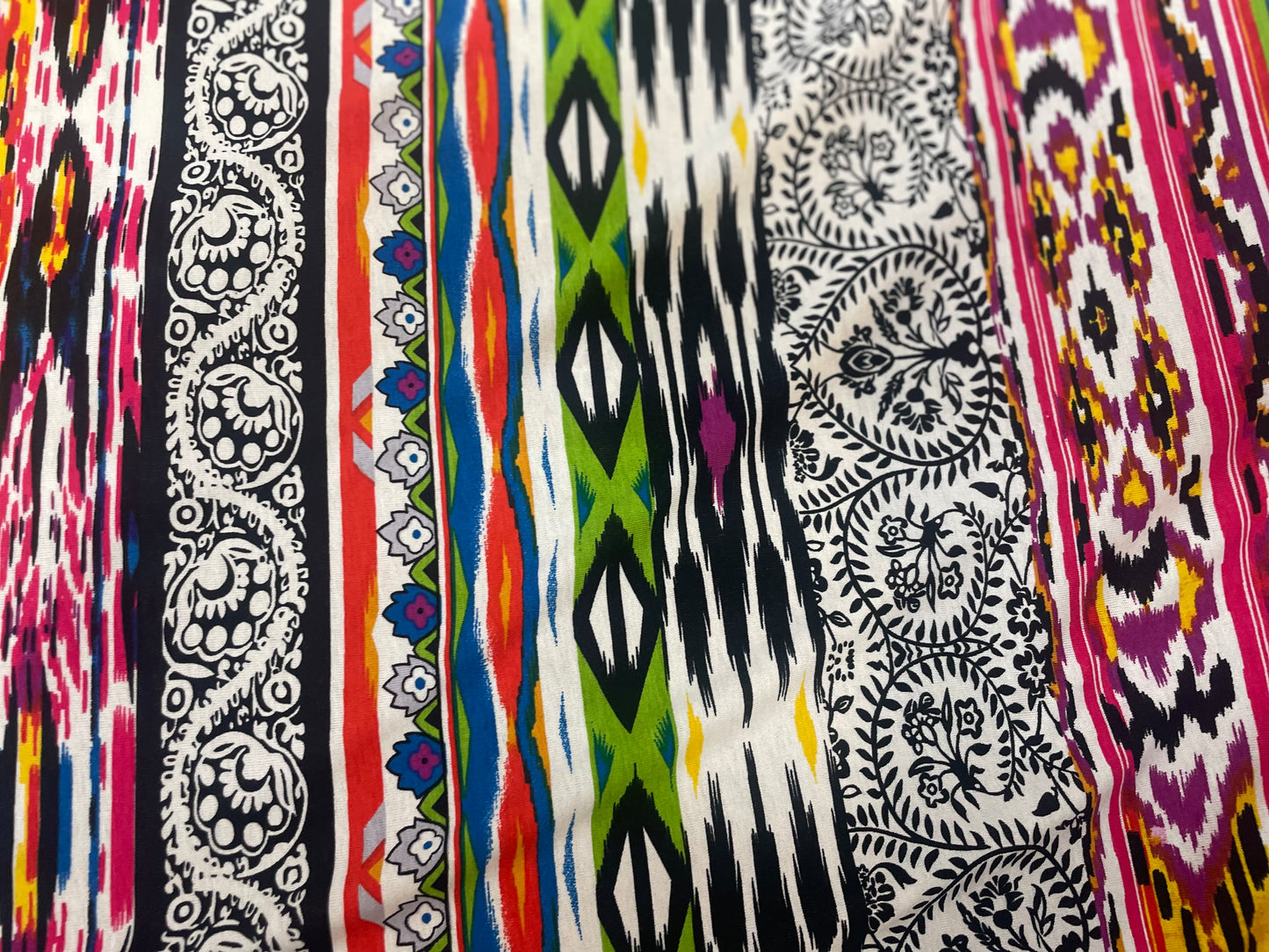 Abstract Stripe Print Rayon Jersey - Multicolor