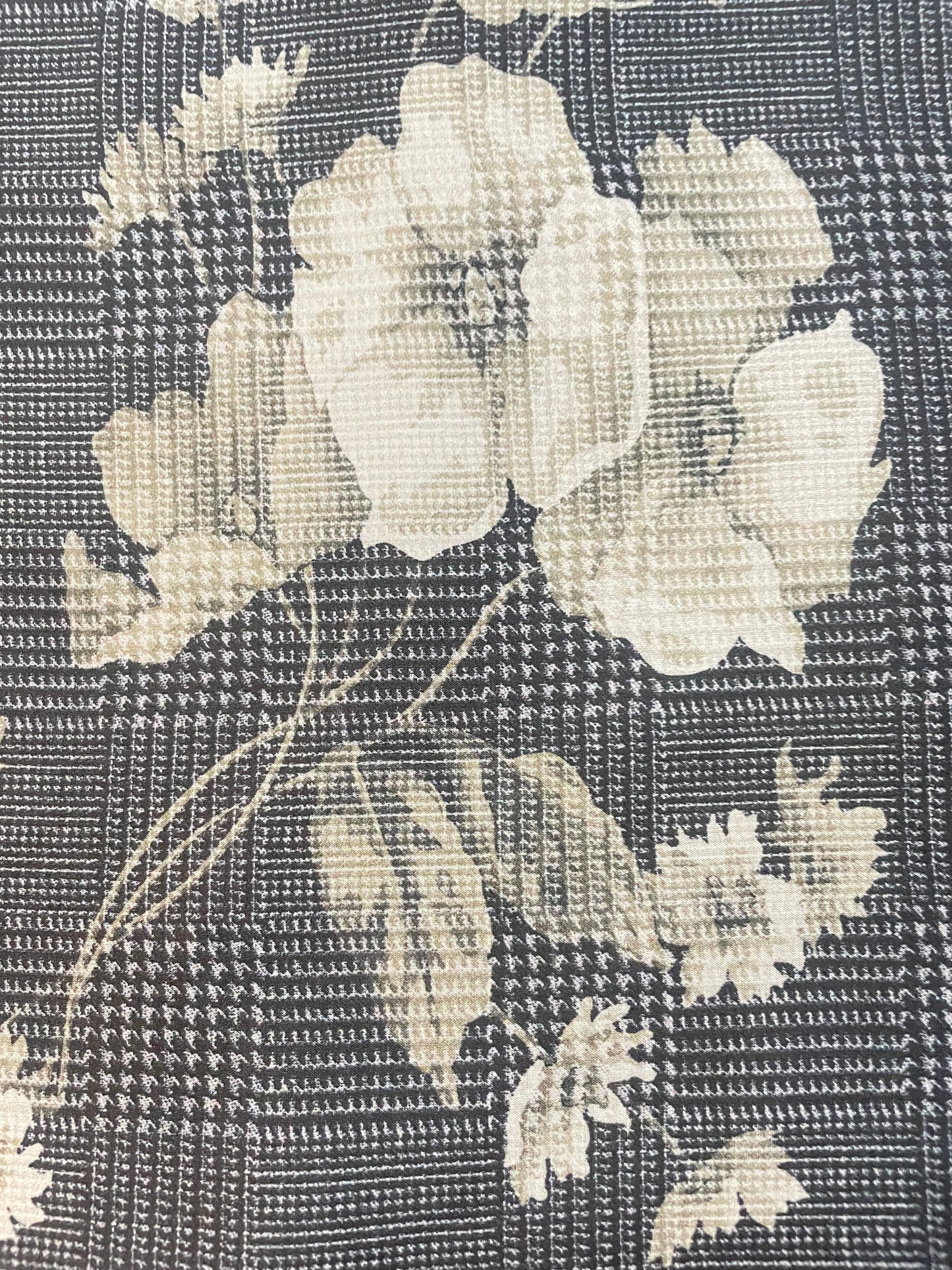 Italian Printed Poly Chiffon - Floral Plaid