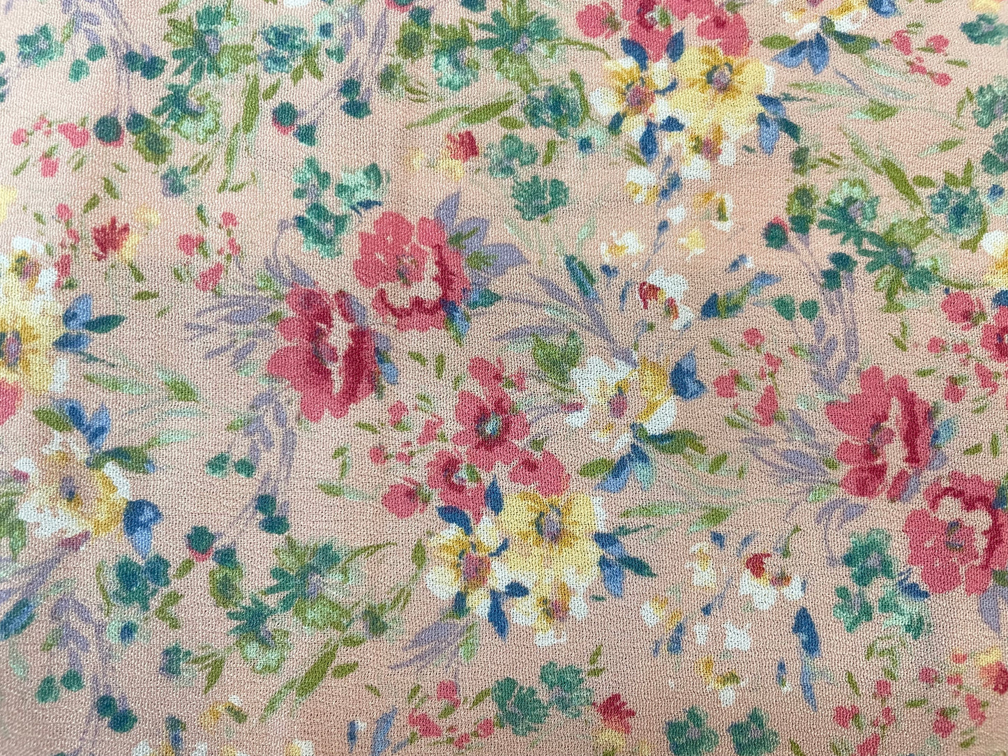 Crinkled Linen & Rayon - Pink Multicolor Floral
