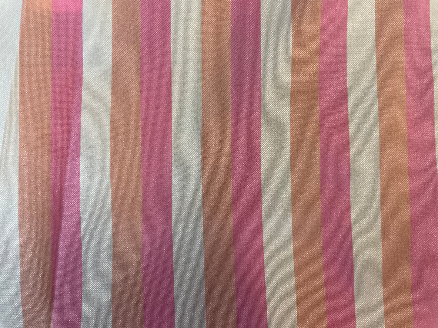 Stripe Poly Taffeta - Pink, Orange & White