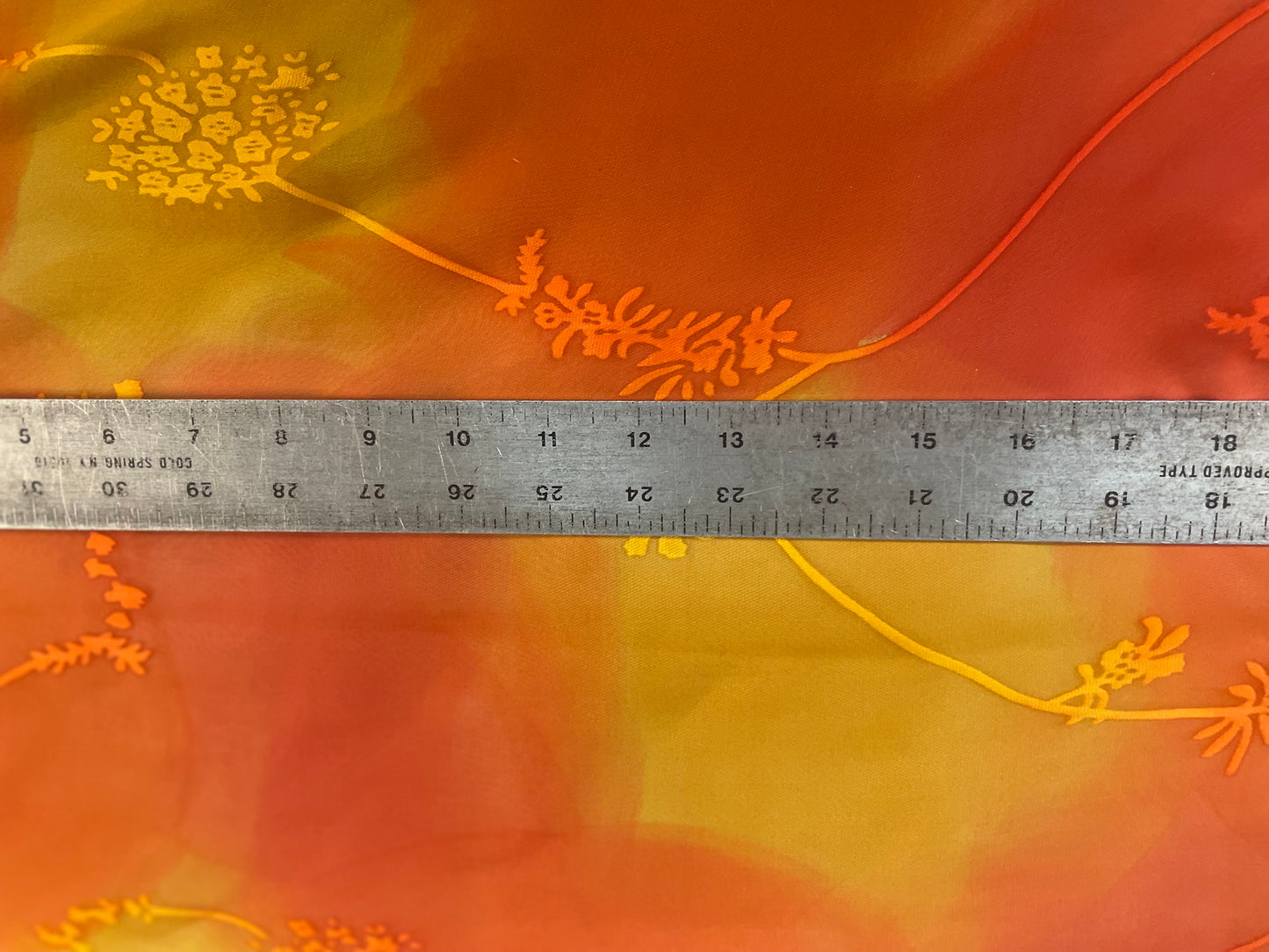 Watercolor Burnout Silk Chiffon - Yellow, Orange & Red