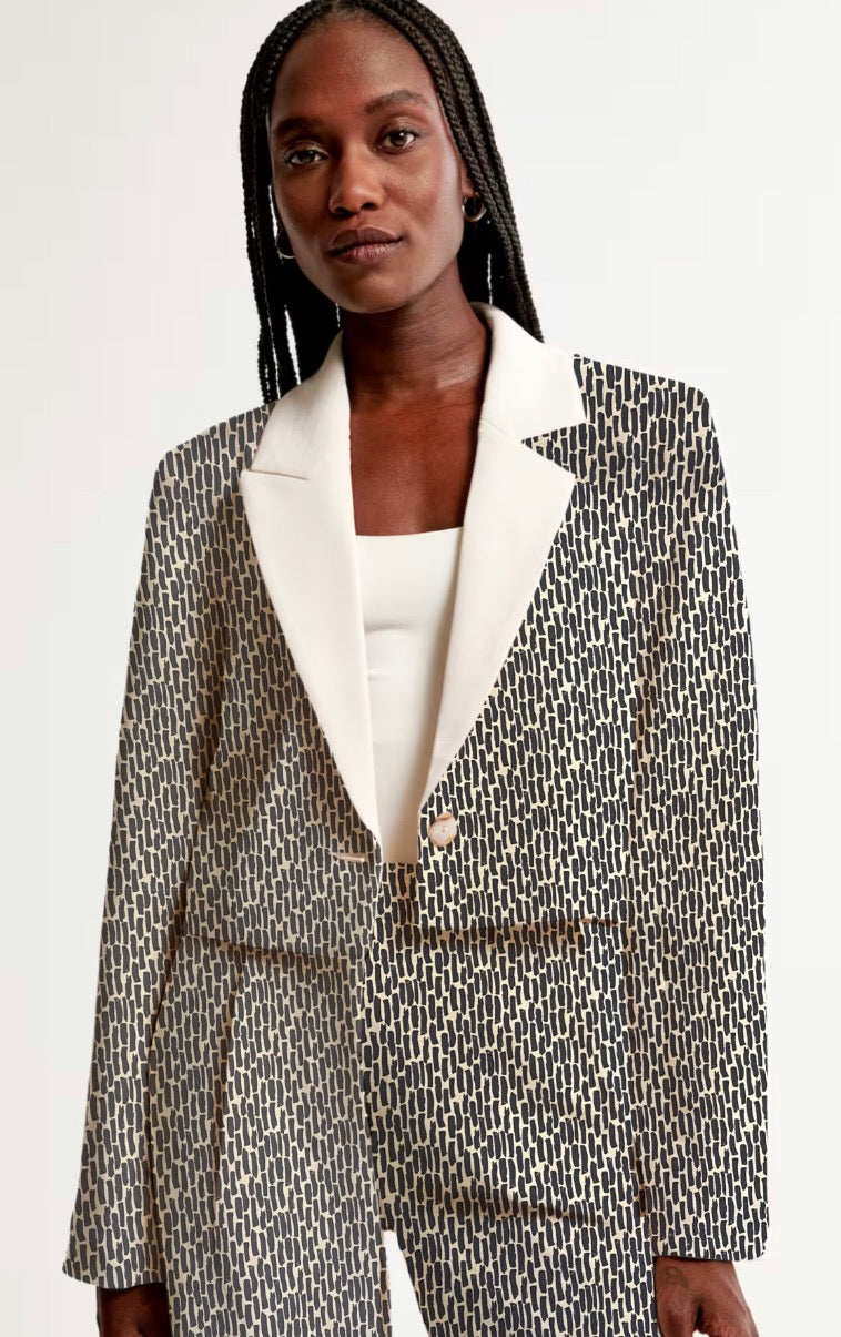 Printed Italian Stretch Cotton Twill - Abstract Brick
