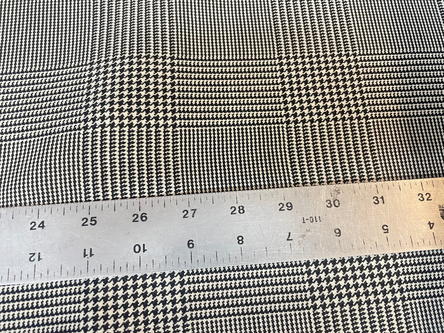 Italian Plaid Wool Suiting - Black & White
