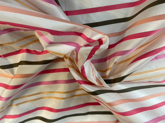 Silk Taffeta - Multicolor Stripe