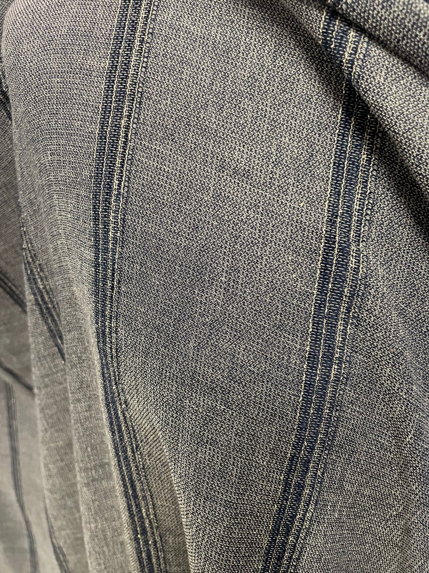 Stripe Print Cotton Voile - Navy & White