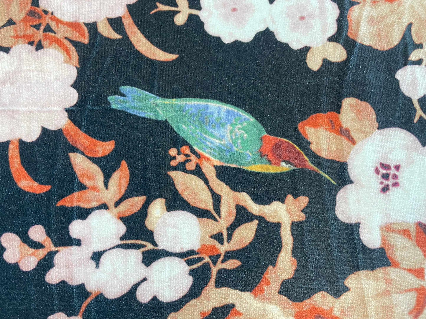 Stretch Velvet Print - Ornate Floral
